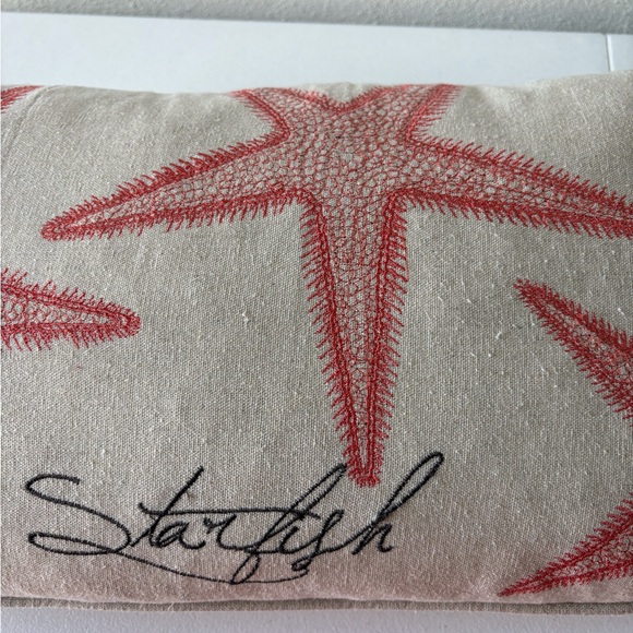 Coastal Decor Throw Pillows 3 Sizes Decor Starfish Beach Ocean‎ Embroidered - Picture 16 of 16